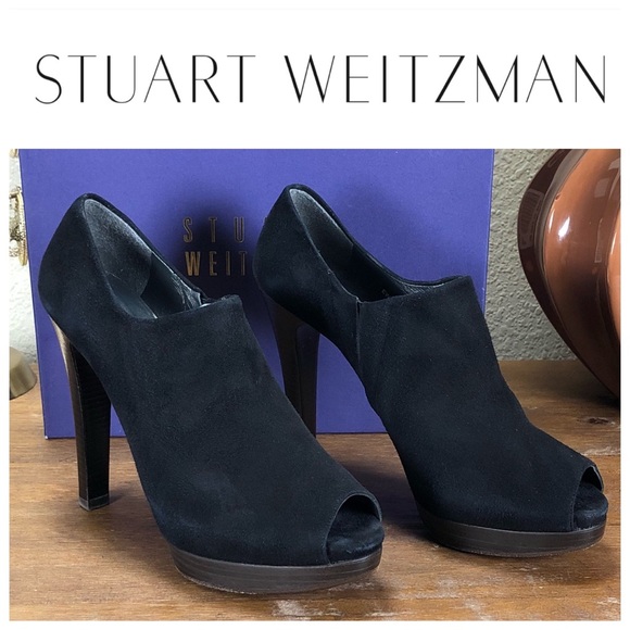 stuart weitzman peep toe booties